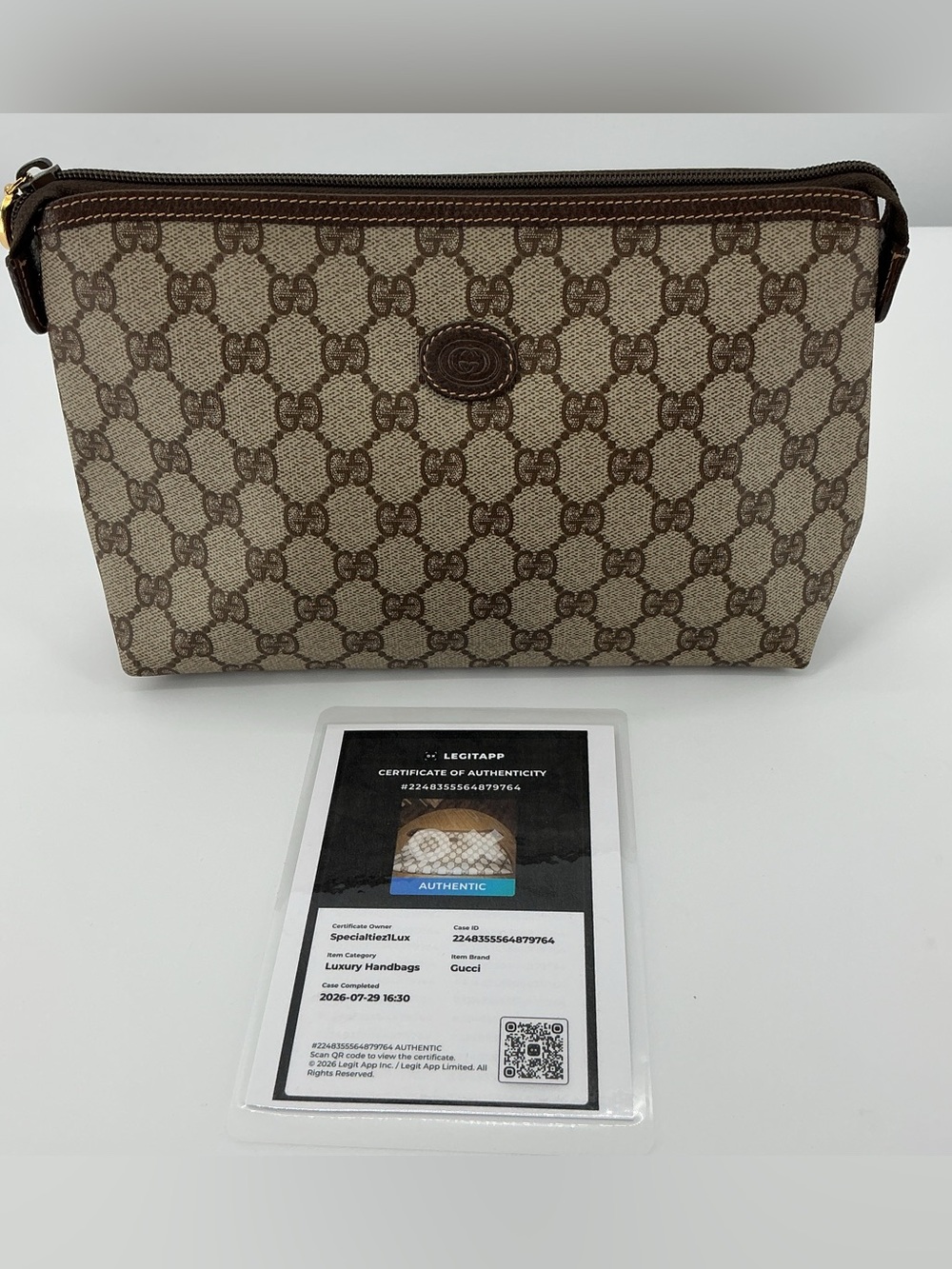 Gucci Vintage GG Supreme Monogram Clutch Cosmetic Pouch